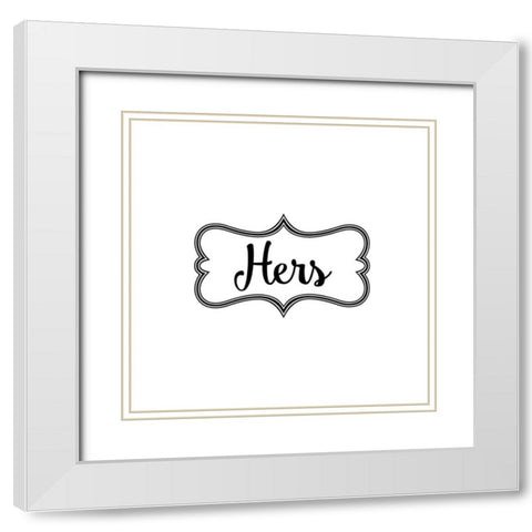His And Hers II White Modern Wood Framed Art Print with Double Matting by CAD Designs