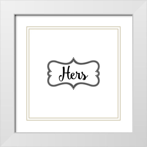 His And Hers II White Modern Wood Framed Art Print with Double Matting by CAD Designs