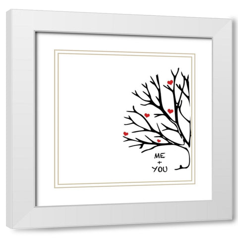 You And Me I White Modern Wood Framed Art Print with Double Matting by CAD Designs