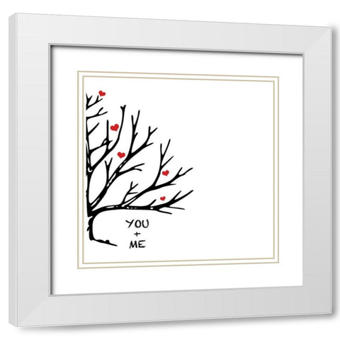 You And Me II White Modern Wood Framed Art Print with Double Matting by CAD Designs