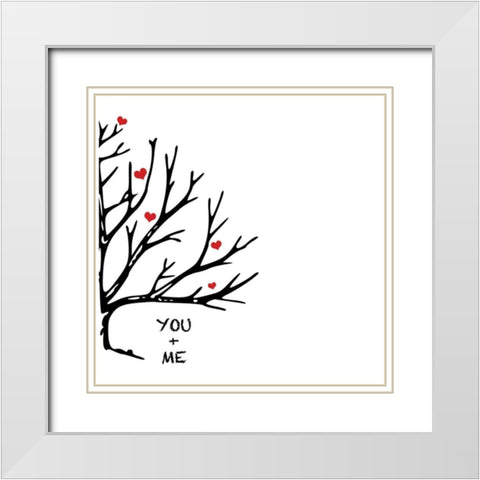 You And Me II White Modern Wood Framed Art Print with Double Matting by CAD Designs