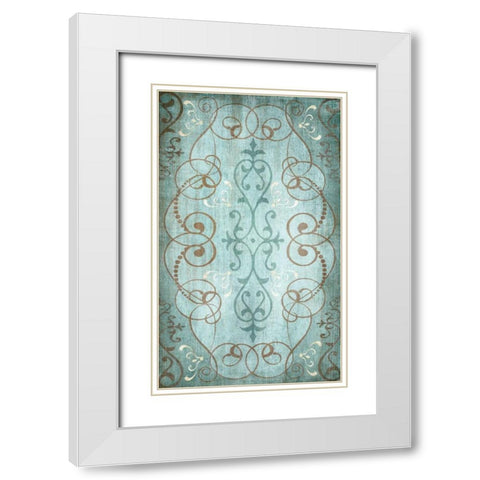 Scroll Repeat White Modern Wood Framed Art Print with Double Matting by Knutsen, Conrad