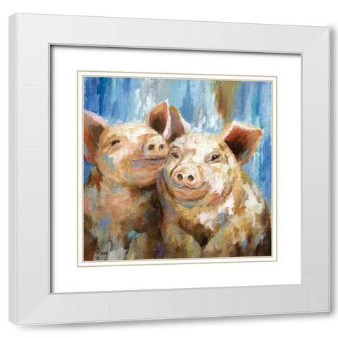 Mud Buddies White Modern Wood Framed Art Print with Double Matting by Nan