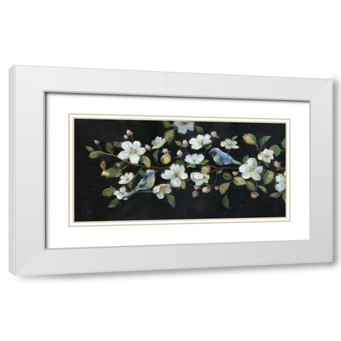 Evening Duet White Modern Wood Framed Art Print with Double Matting by Nan