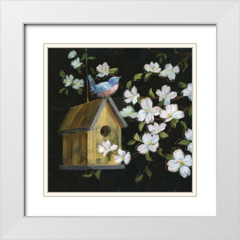 Evening Song I White Modern Wood Framed Art Print with Double Matting by Nan