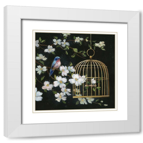 Evening Song II White Modern Wood Framed Art Print with Double Matting by Nan