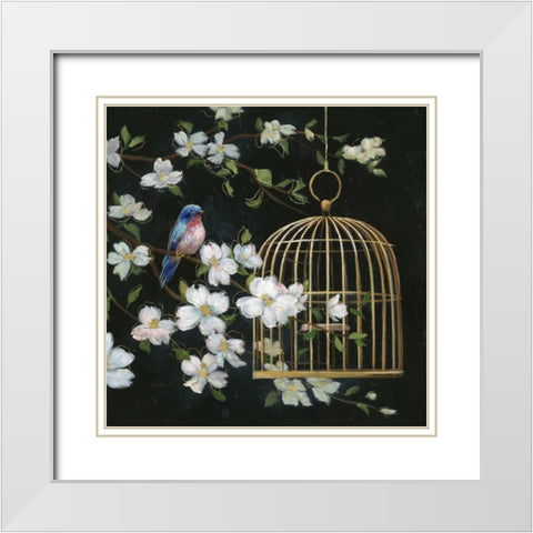 Evening Song II White Modern Wood Framed Art Print with Double Matting by Nan