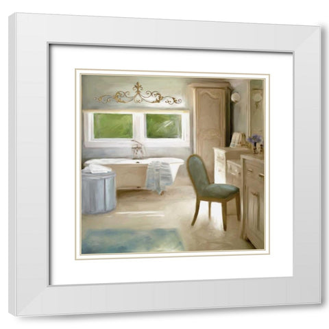 French Bath White Modern Wood Framed Art Print with Double Matting by Robinson, Carol