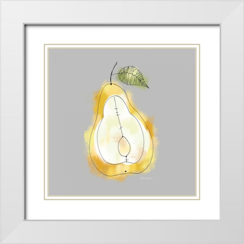 Splash Of Pear White Modern Wood Framed Art Print with Double Matting by Robinson, Carol