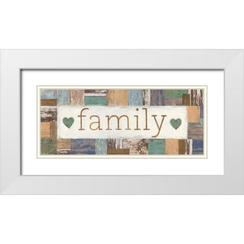 Family White Modern Wood Framed Art Print with Double Matting by Tava Studios