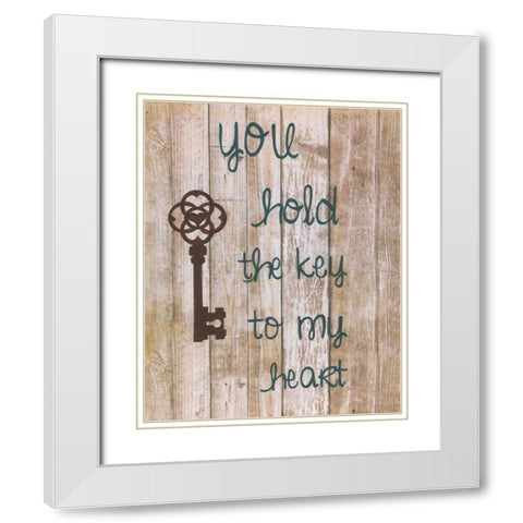 You Hold The Key White Modern Wood Framed Art Print with Double Matting by Tava Studios