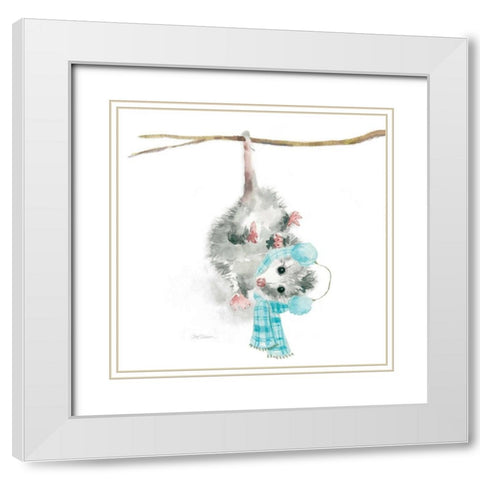 Christmas Critter White Modern Wood Framed Art Print with Double Matting by Robinson, Carol