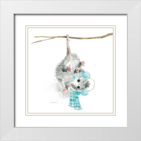 Christmas Critter White Modern Wood Framed Art Print with Double Matting by Robinson, Carol