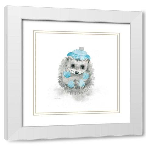 Christmas Critter White Modern Wood Framed Art Print with Double Matting by Robinson, Carol