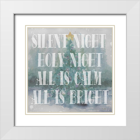 Silent Night White Modern Wood Framed Art Print with Double Matting by Robinson, Carol