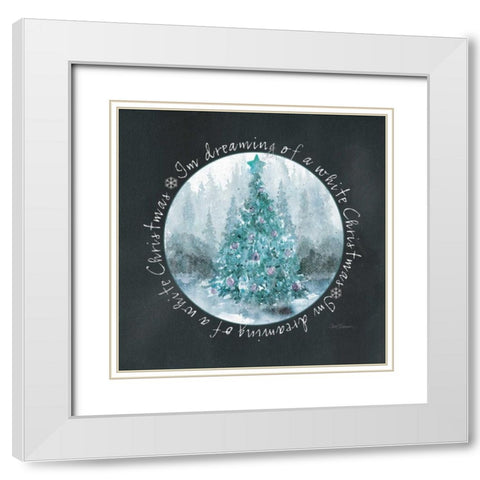 White Christmas White Modern Wood Framed Art Print with Double Matting by Robinson, Carol