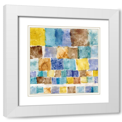 Color Block Cascade White Modern Wood Framed Art Print with Double Matting by Craven, Katrina