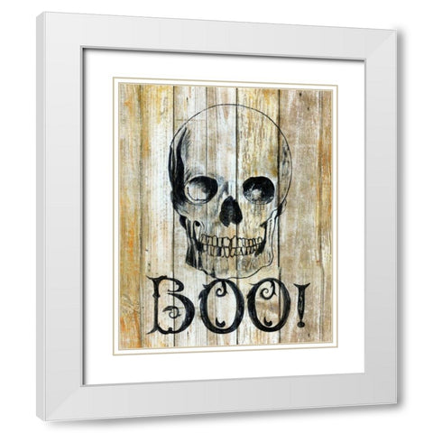 Boo! White Modern Wood Framed Art Print with Double Matting by Tava, Janet