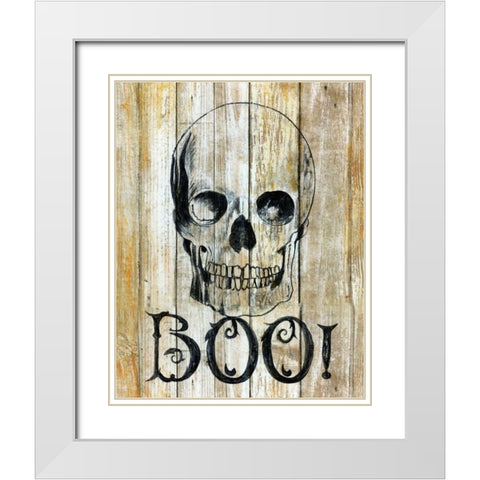 Boo! White Modern Wood Framed Art Print with Double Matting by Tava, Janet