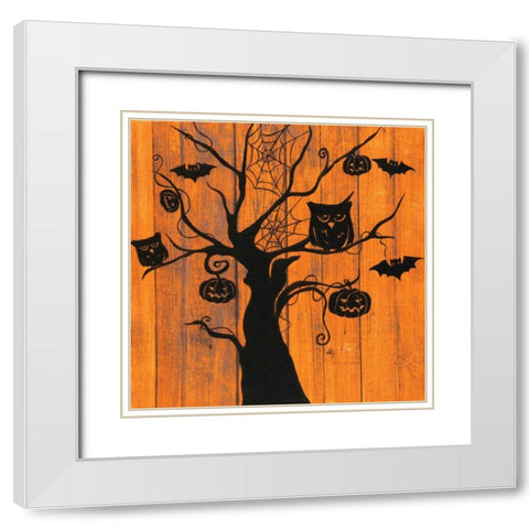 Night Owls White Modern Wood Framed Art Print with Double Matting by Tava, Janet