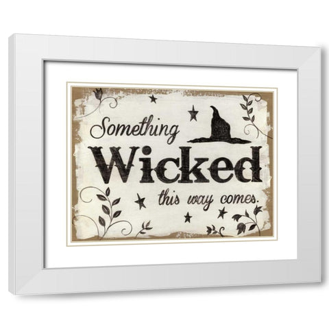 Something Wicked White Modern Wood Framed Art Print with Double Matting by Tava, Janet