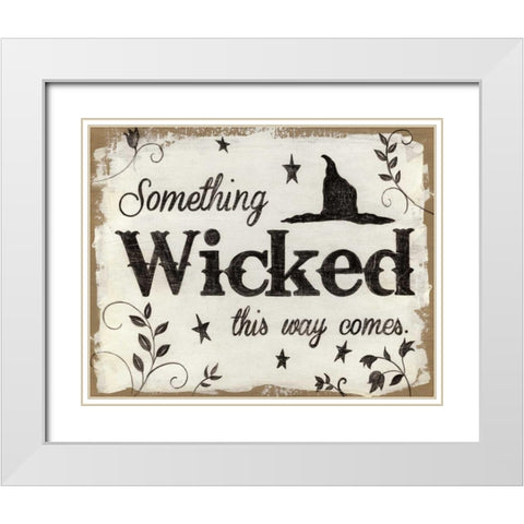 Something Wicked White Modern Wood Framed Art Print with Double Matting by Tava, Janet