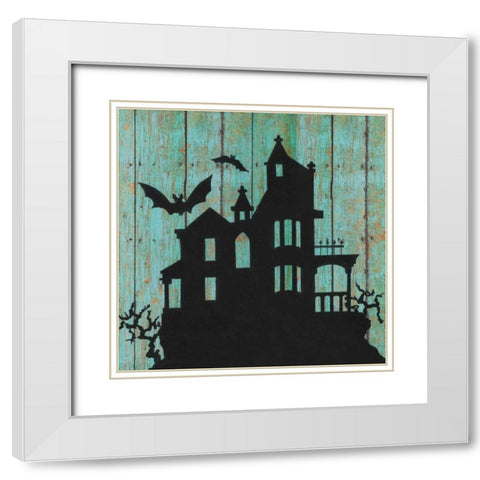 Haunted House White Modern Wood Framed Art Print with Double Matting by Tava, Janet