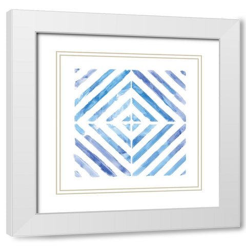 Linear Kaleidoscope II White Modern Wood Framed Art Print with Double Matting by Nan