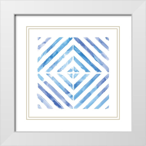 Linear Kaleidoscope II White Modern Wood Framed Art Print with Double Matting by Nan