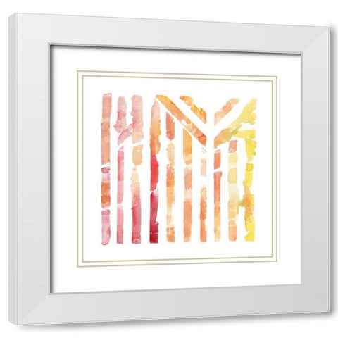 Linear Kaleidoscope IV White Modern Wood Framed Art Print with Double Matting by Nan