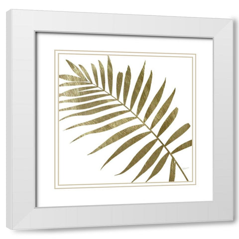 Golden Frond II White Modern Wood Framed Art Print with Double Matting by Craven, Katrina
