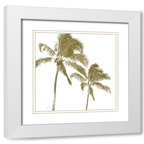 Palm Breeze I White Modern Wood Framed Art Print with Double Matting by Craven, Katrina