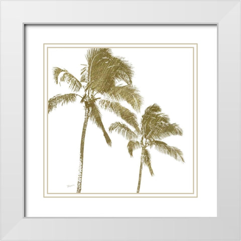 Palm Breeze I White Modern Wood Framed Art Print with Double Matting by Craven, Katrina
