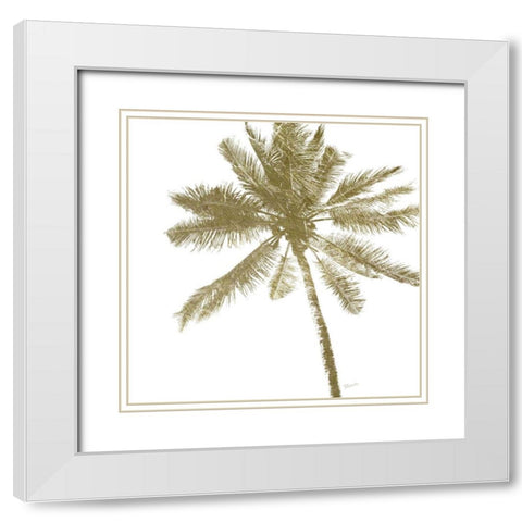 Palm Breeze II White Modern Wood Framed Art Print with Double Matting by Craven, Katrina
