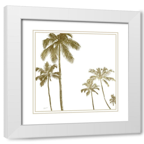 Palm Breeze III White Modern Wood Framed Art Print with Double Matting by Craven, Katrina