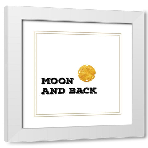 Moon And Back White Modern Wood Framed Art Print with Double Matting by CAD Designs