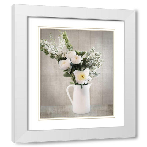 Farmhouse Bouquet I White Modern Wood Framed Art Print with Double Matting by Delimont, Danita