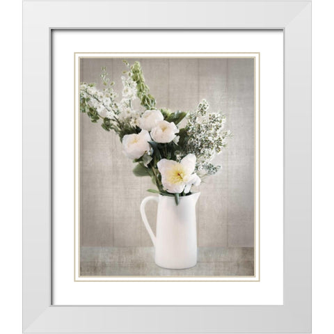 Farmhouse Bouquet I White Modern Wood Framed Art Print with Double Matting by Delimont, Danita