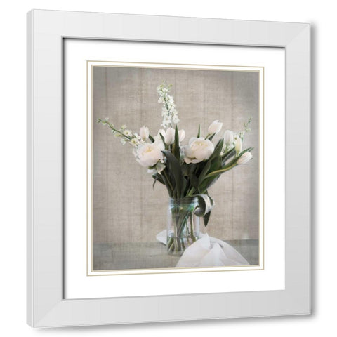 Farmhouse Bouquet II White Modern Wood Framed Art Print with Double Matting by Delimont, Danita