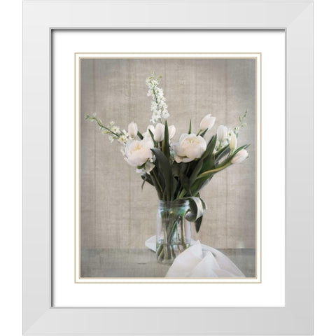 Farmhouse Bouquet II White Modern Wood Framed Art Print with Double Matting by Delimont, Danita