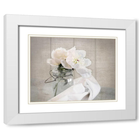 Mason Jar Bloom II White Modern Wood Framed Art Print with Double Matting by Delimont, Danita