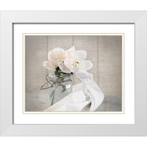 Mason Jar Bloom II White Modern Wood Framed Art Print with Double Matting by Delimont, Danita
