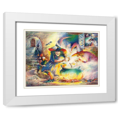 Witches Brew White Modern Wood Framed Art Print with Double Matting by Troise Heidel, Theresa