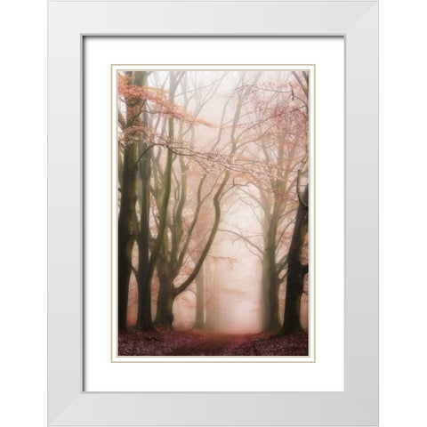 Pink Avenue White Modern Wood Framed Art Print with Double Matting by Van de Goor, Lars