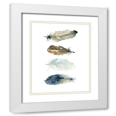 Feather Collection White Modern Wood Framed Art Print with Double Matting by Robinson, Carol