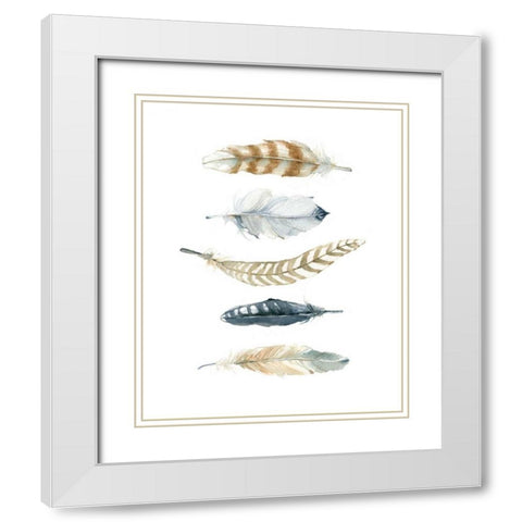 Feather Collection White Modern Wood Framed Art Print with Double Matting by Robinson, Carol