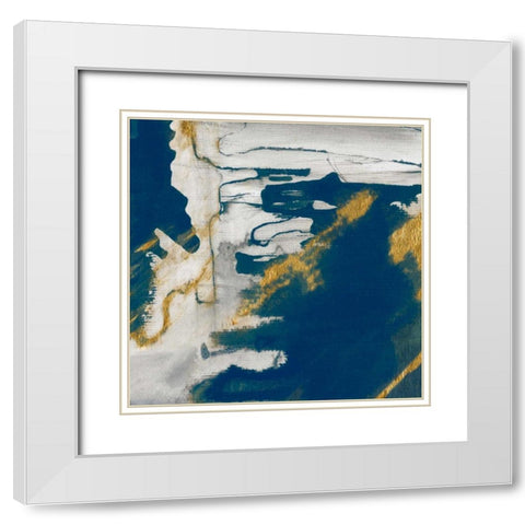 Lapis I White Modern Wood Framed Art Print with Double Matting by Jill, Susan