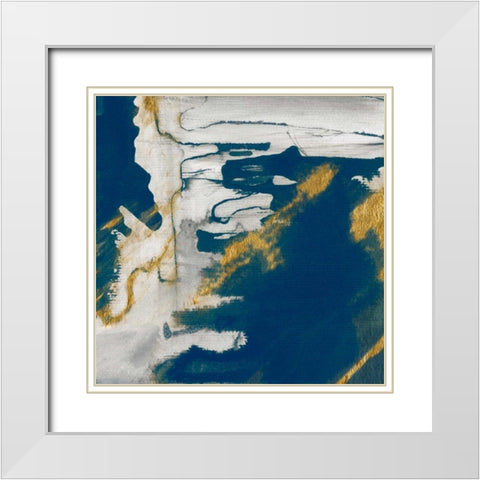 Lapis I White Modern Wood Framed Art Print with Double Matting by Jill, Susan