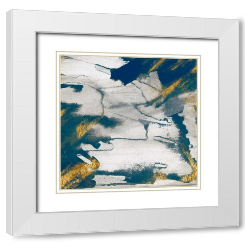 Lapis II White Modern Wood Framed Art Print with Double Matting by Jill, Susan