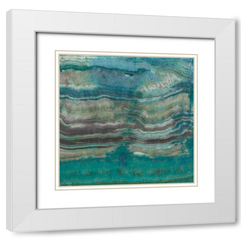 Azure I White Modern Wood Framed Art Print with Double Matting by Jill, Susan